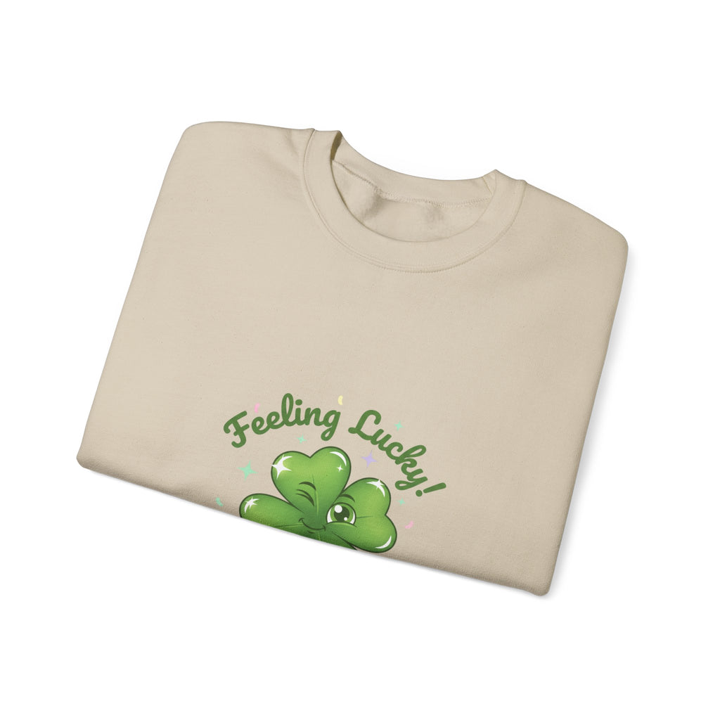 Feeling Lucky Clover Crewneck Sweatshirt | luck energy shirt, green luck design
