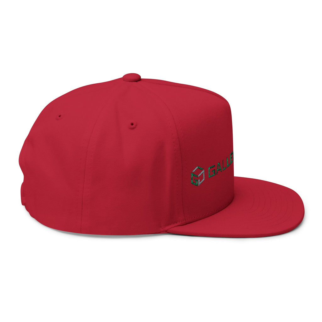 Embroidered Flat Bill Cap — GalleherDuffy Logo Snapback