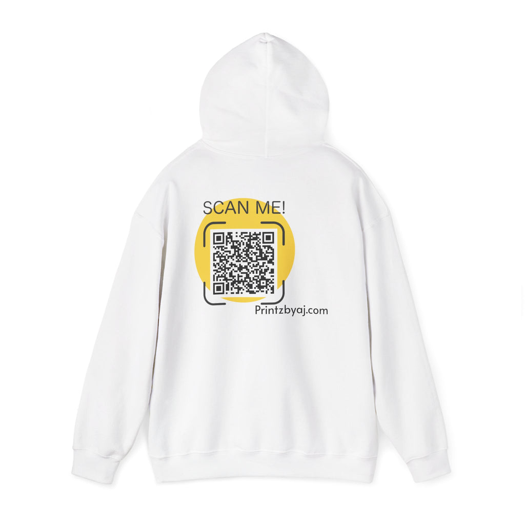 80's Mode Hoodie - Retro 1980s Script Pullover with Back QR Code