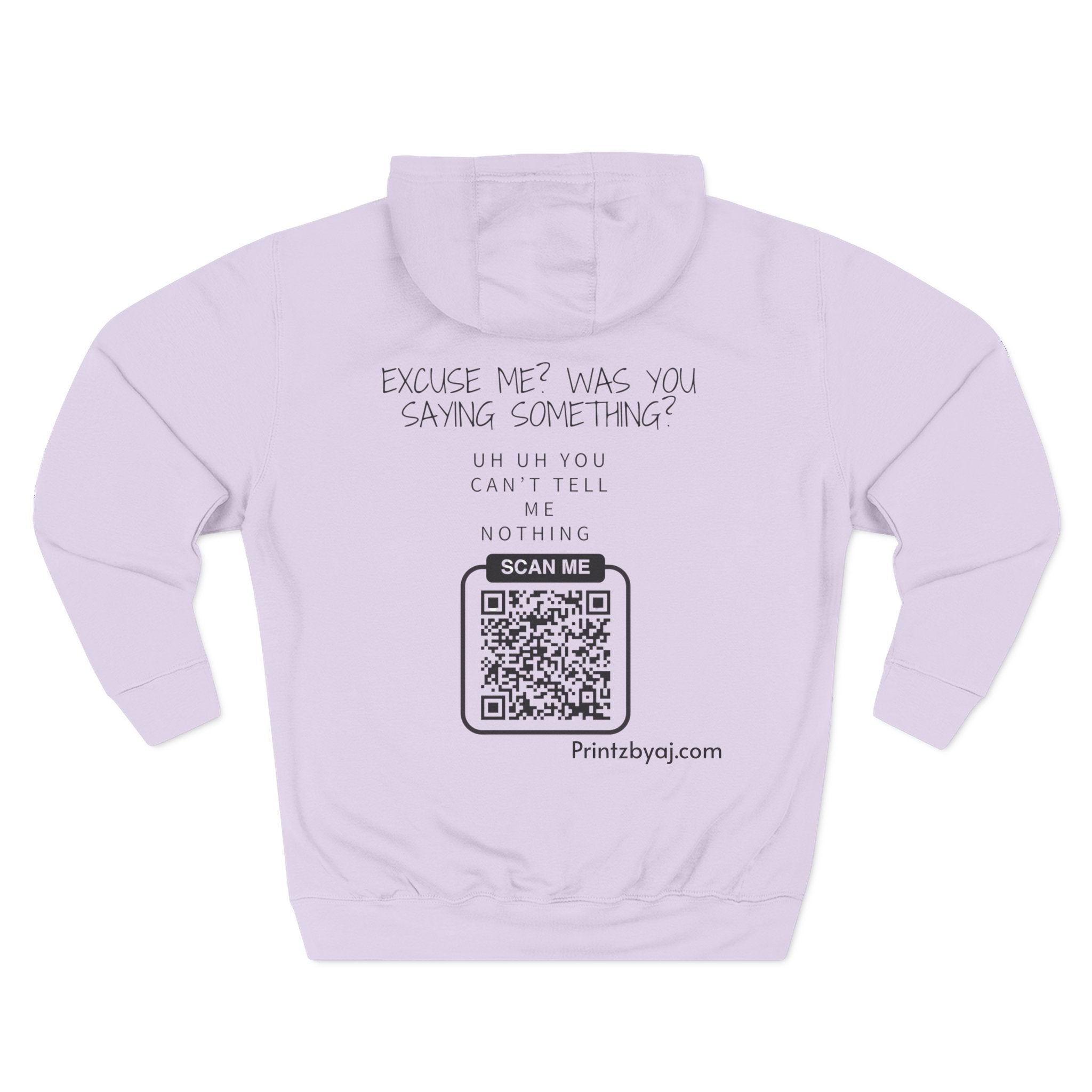 Hoodie — "Excuse Me?" QR Code Graphic Fleece Hoodie