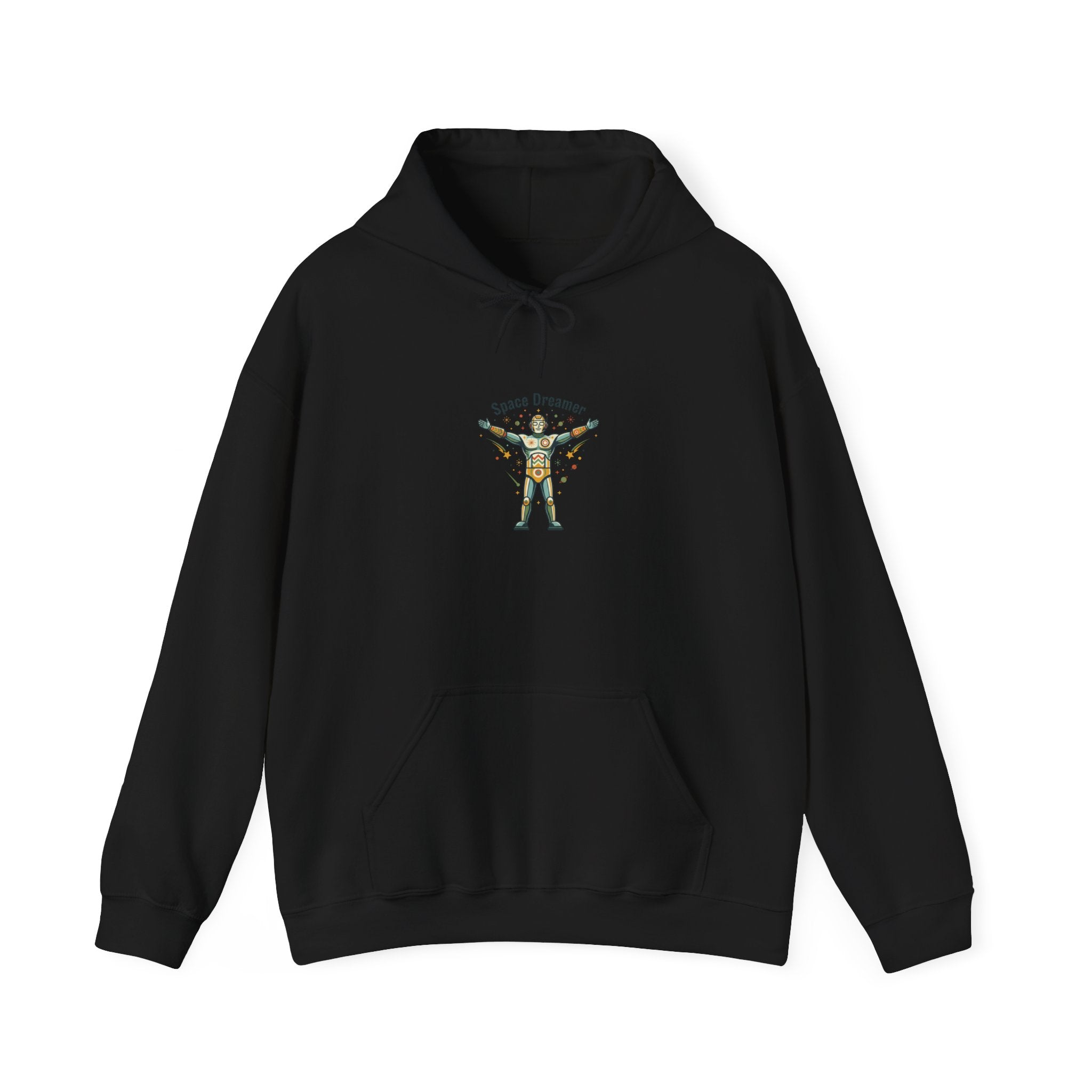 Mid-Century Space Art Hoodie | Retro-Futurism, Starburst Rocket