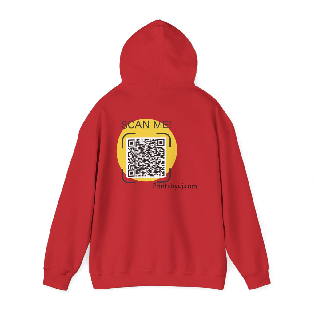 80's Mode Hoodie - Retro 1980s Script Pullover with Back QR Code