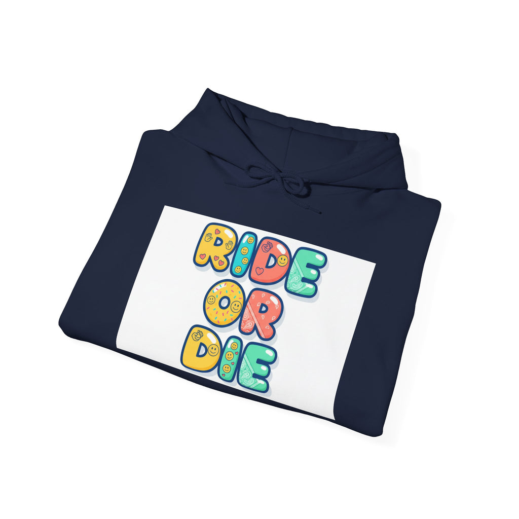Ride Or Die Hoodie | Galentine’s Friendship Sweatshirt, Pink Red Chunky Type