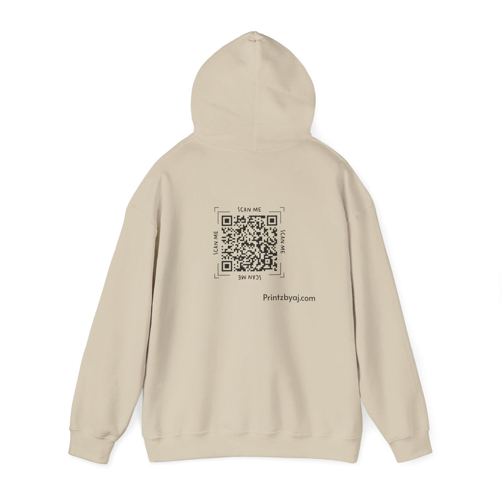 Beast Mode Emoji Hoodie with QR Code Back — Funny Gym Motivation Sweatshirt