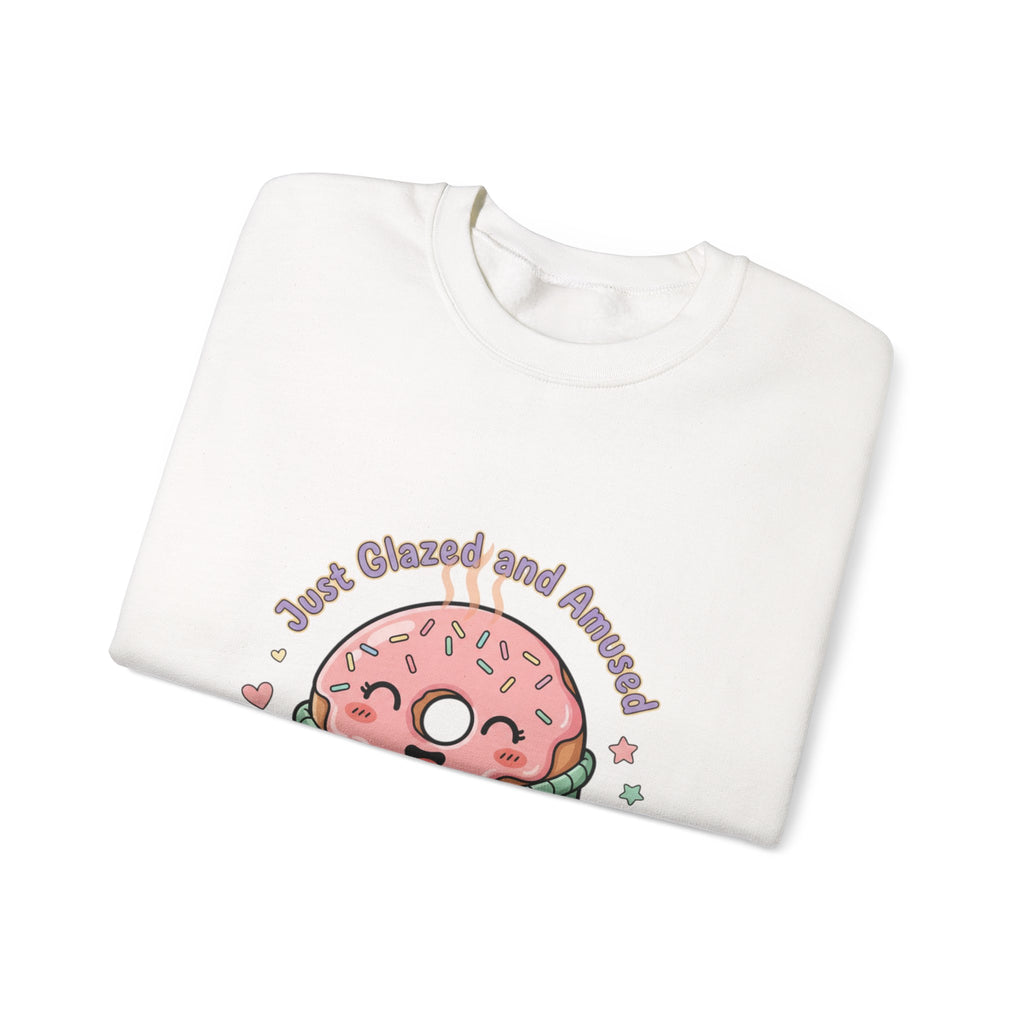 Cozy Donut Illustration Sweatshirt | Food Pun Comfort, Pastel Snack Humor