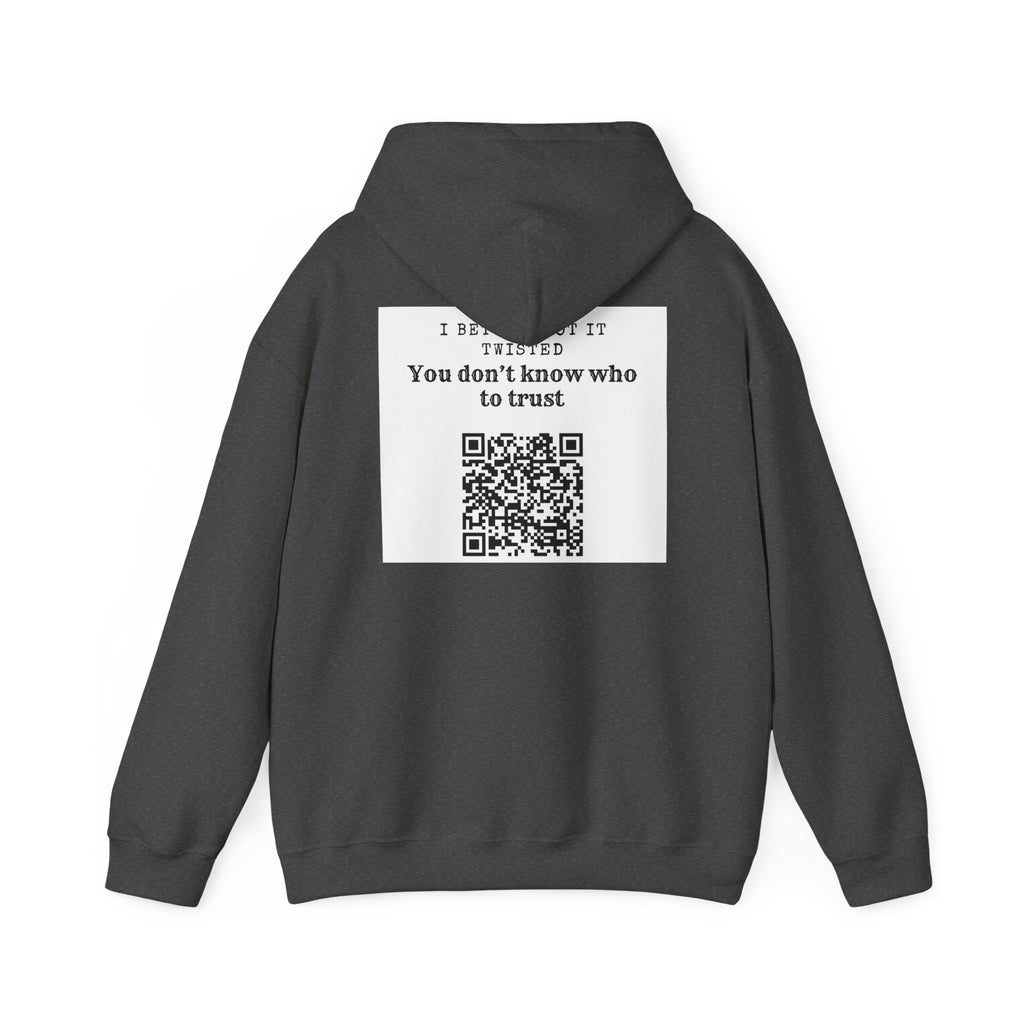 Hoodie — "All Eyez On Me" Angry Emoji Pullover with QR Code Back