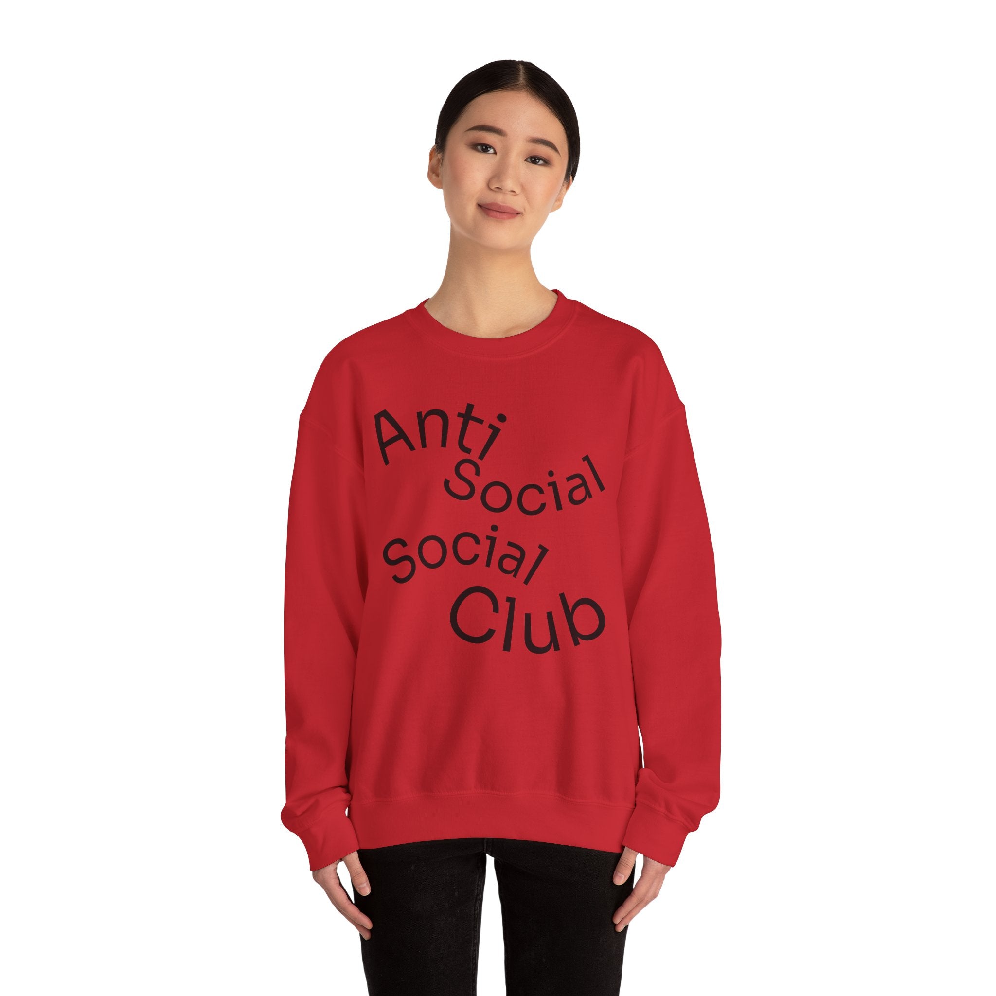 Crewneck Sweatshirt - "Anti Social Social Club" Front Logo & 6 Feet Social Distancing Back Graphic