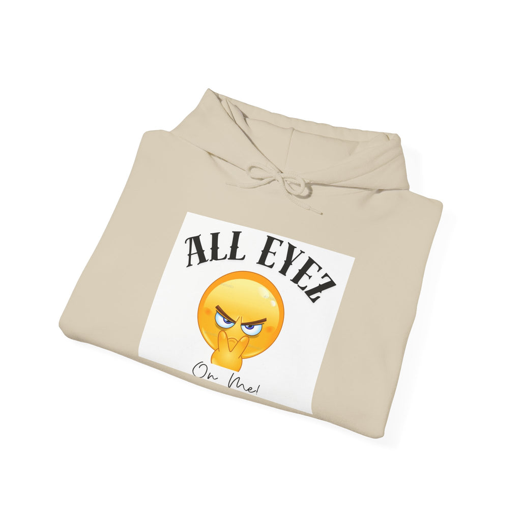 Hoodie — "All Eyez On Me" Angry Emoji Pullover with QR Code Back