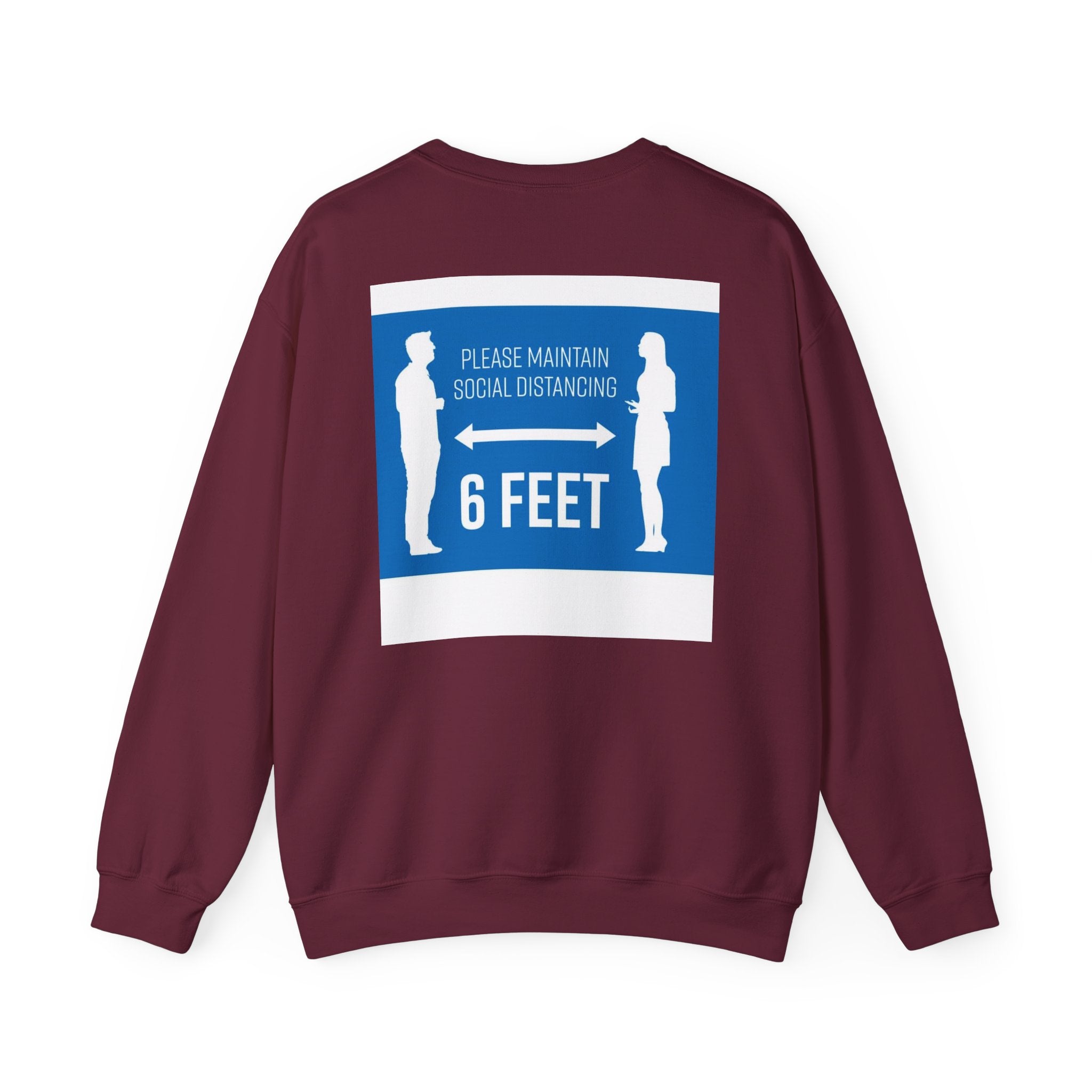 Crewneck Sweatshirt - "Anti Social Social Club" Front Logo & 6 Feet Social Distancing Back Graphic