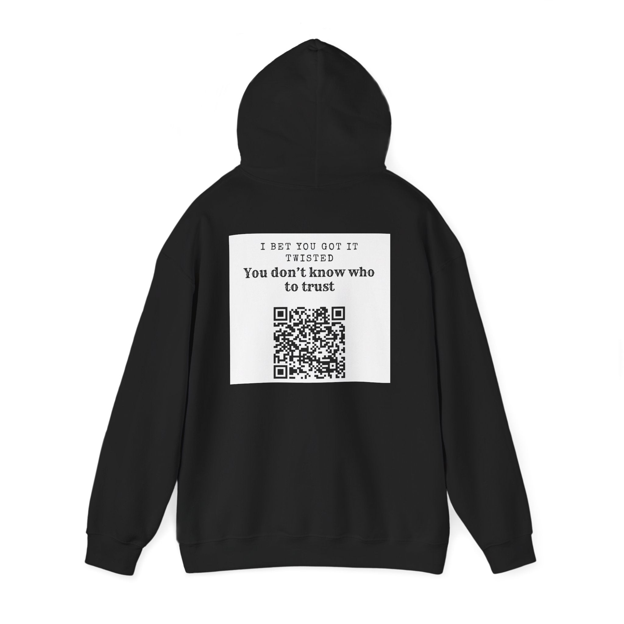 Hoodie — "All Eyez On Me" Angry Emoji Pullover with QR Code Back