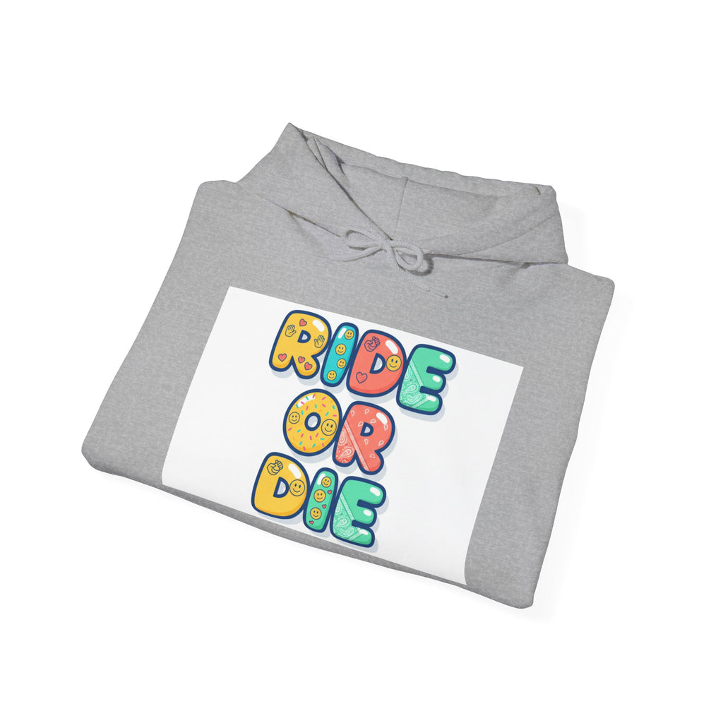Ride Or Die Hoodie | Galentine’s Friendship Sweatshirt, Pink Red Chunky Type