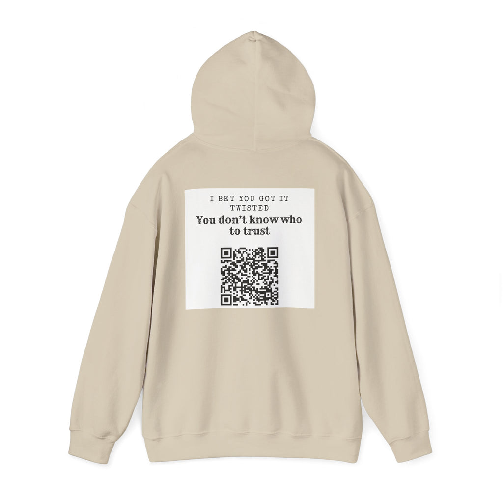 Hoodie — "All Eyez On Me" Angry Emoji Pullover with QR Code Back