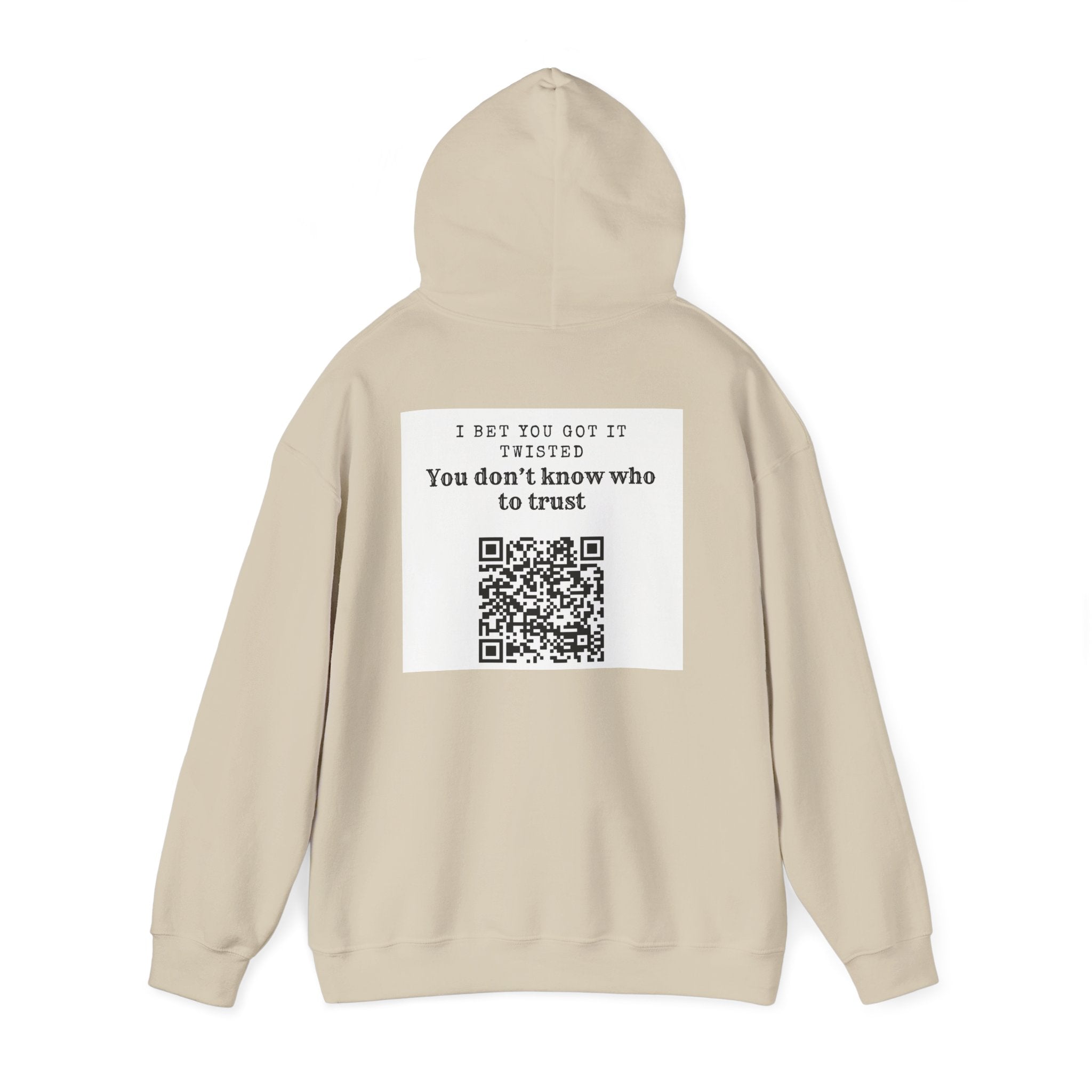 Hoodie — "All Eyez On Me" Angry Emoji Pullover with QR Code Back