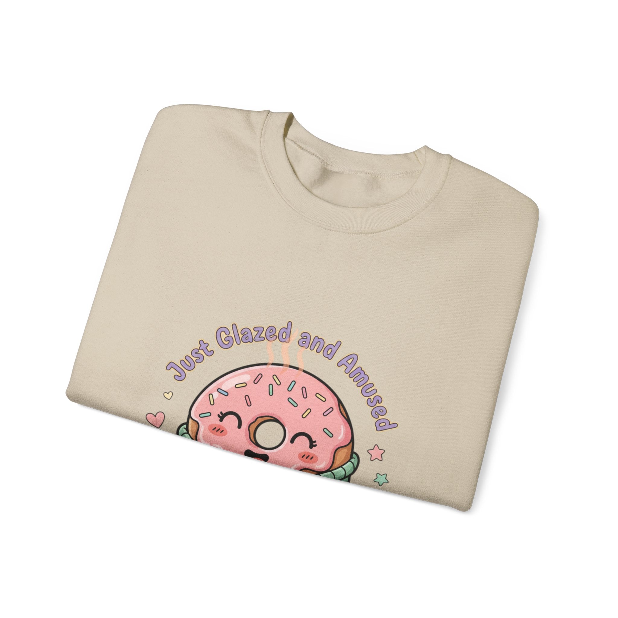 Cozy Donut Illustration Sweatshirt | Food Pun Comfort, Pastel Snack Humor