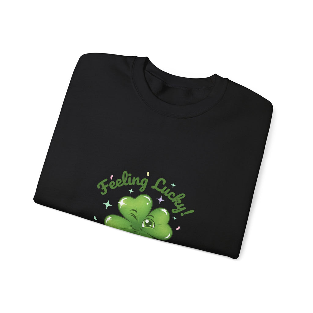 Feeling Lucky Clover Crewneck Sweatshirt | luck energy shirt, green luck design
