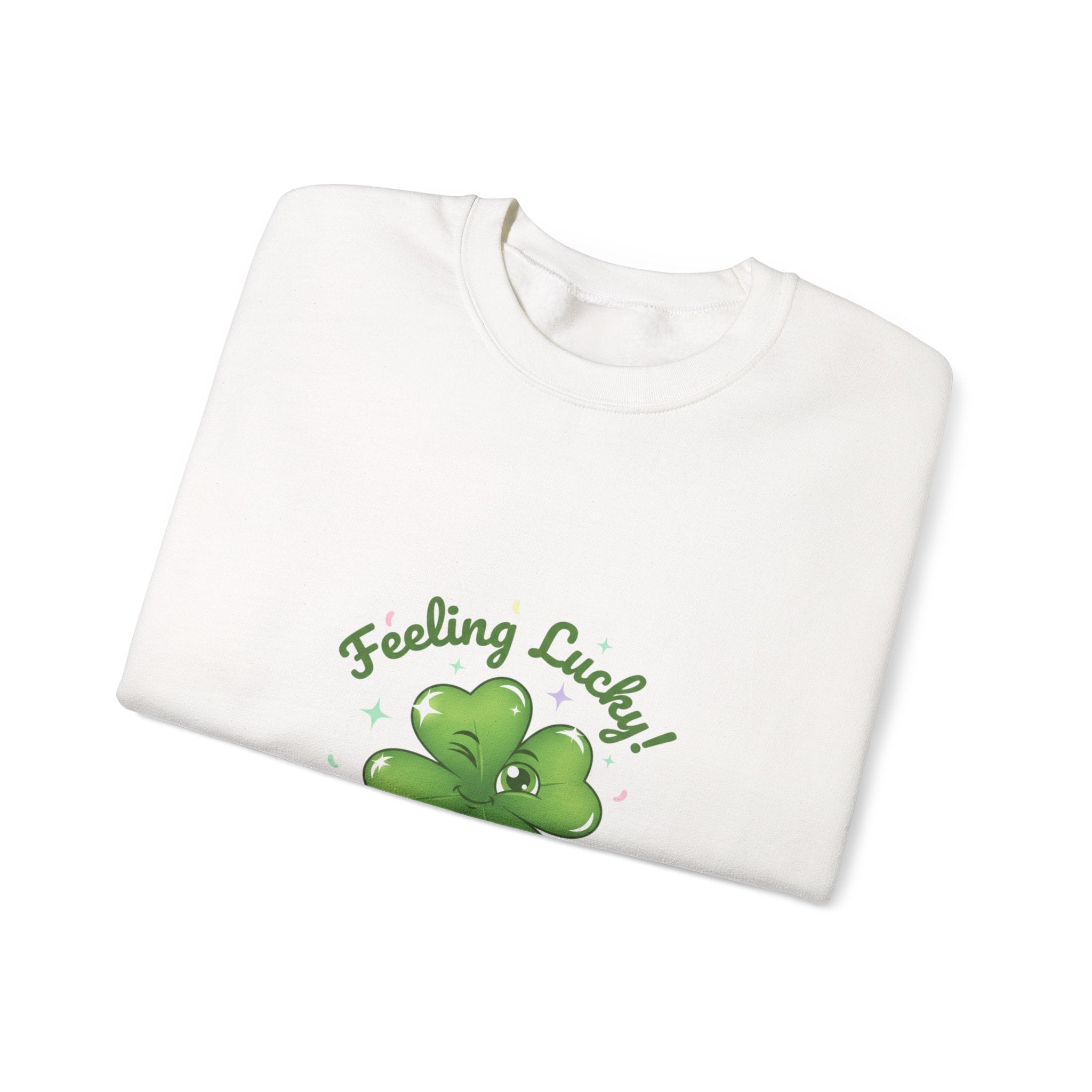 Feeling Lucky Clover Crewneck Sweatshirt | luck energy shirt, green luck design