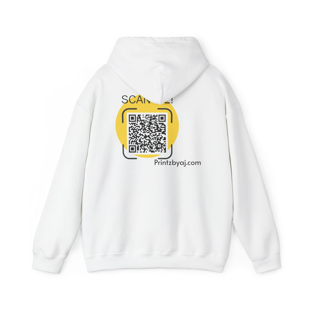 80's Mode Hoodie - Retro 1980s Script Pullover with Back QR Code