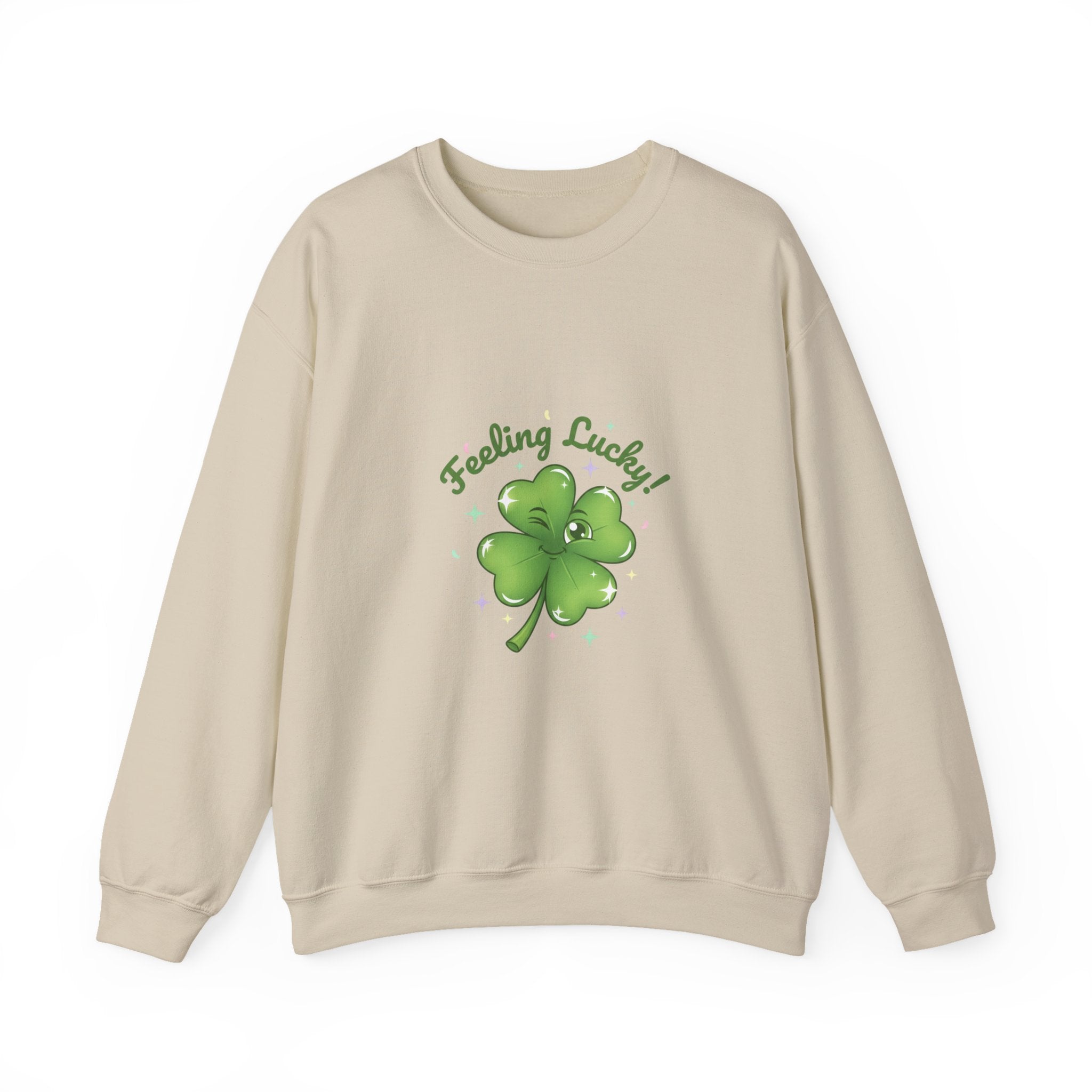 Feeling Lucky Clover Crewneck Sweatshirt | luck energy shirt, green luck design