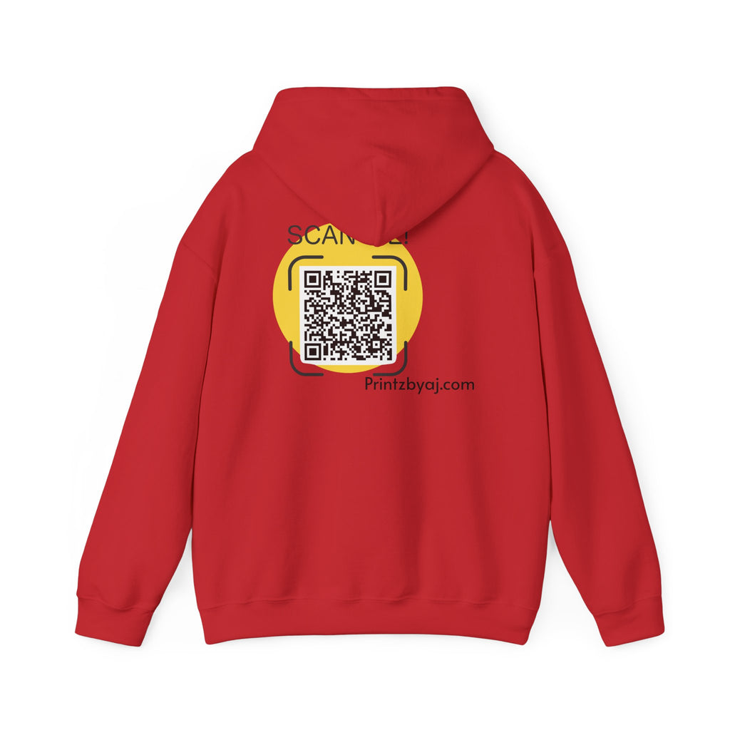 80's Mode Hoodie - Retro 1980s Script Pullover with Back QR Code