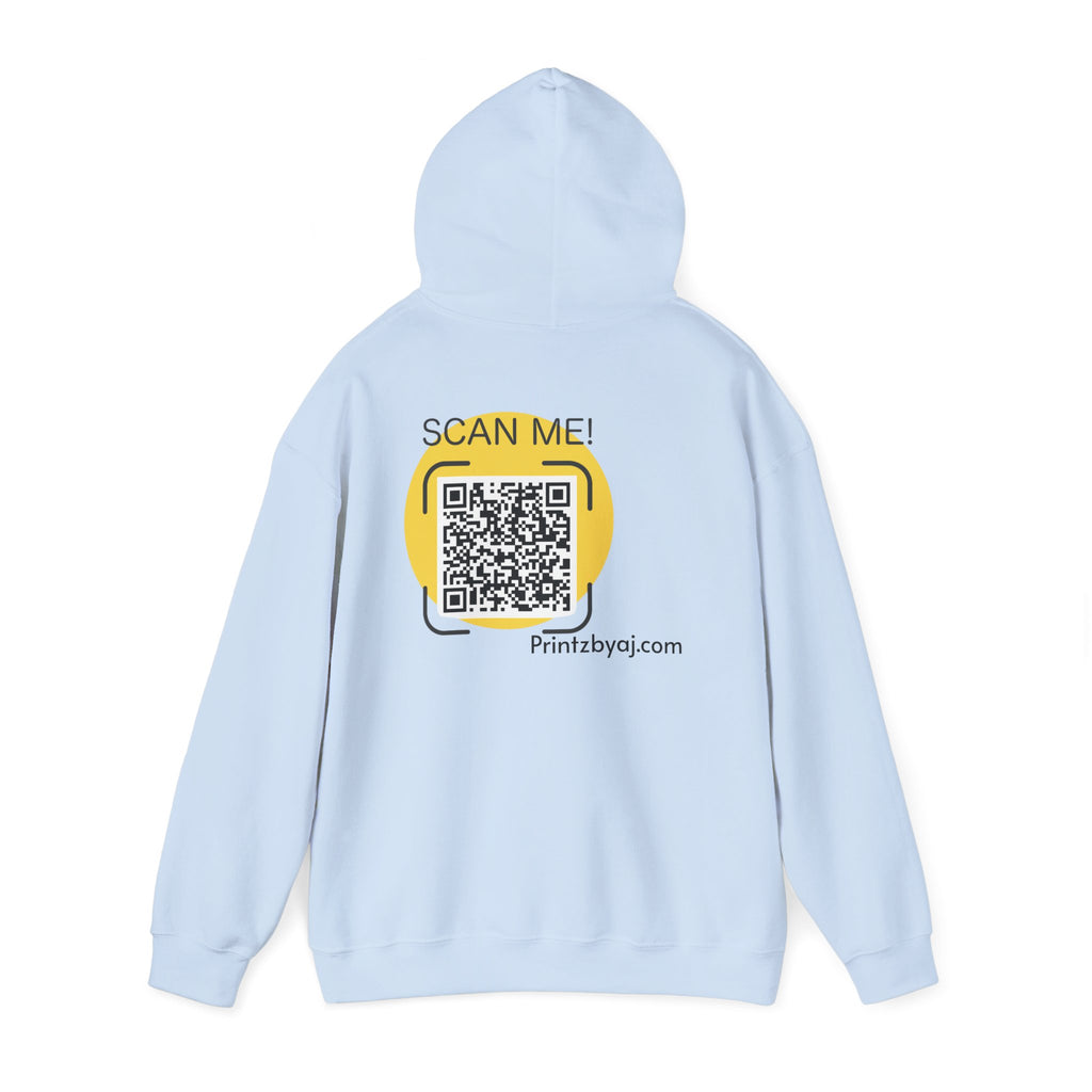 80's Mode Hoodie - Retro 1980s Script Pullover with Back QR Code