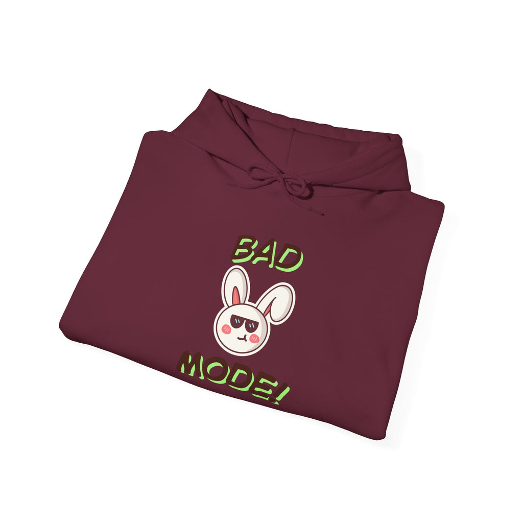 Bad "Bunny" Mode Hoodie — Cute Bunny 'Bad Mode!' Front + 'Scan Me' QR Back