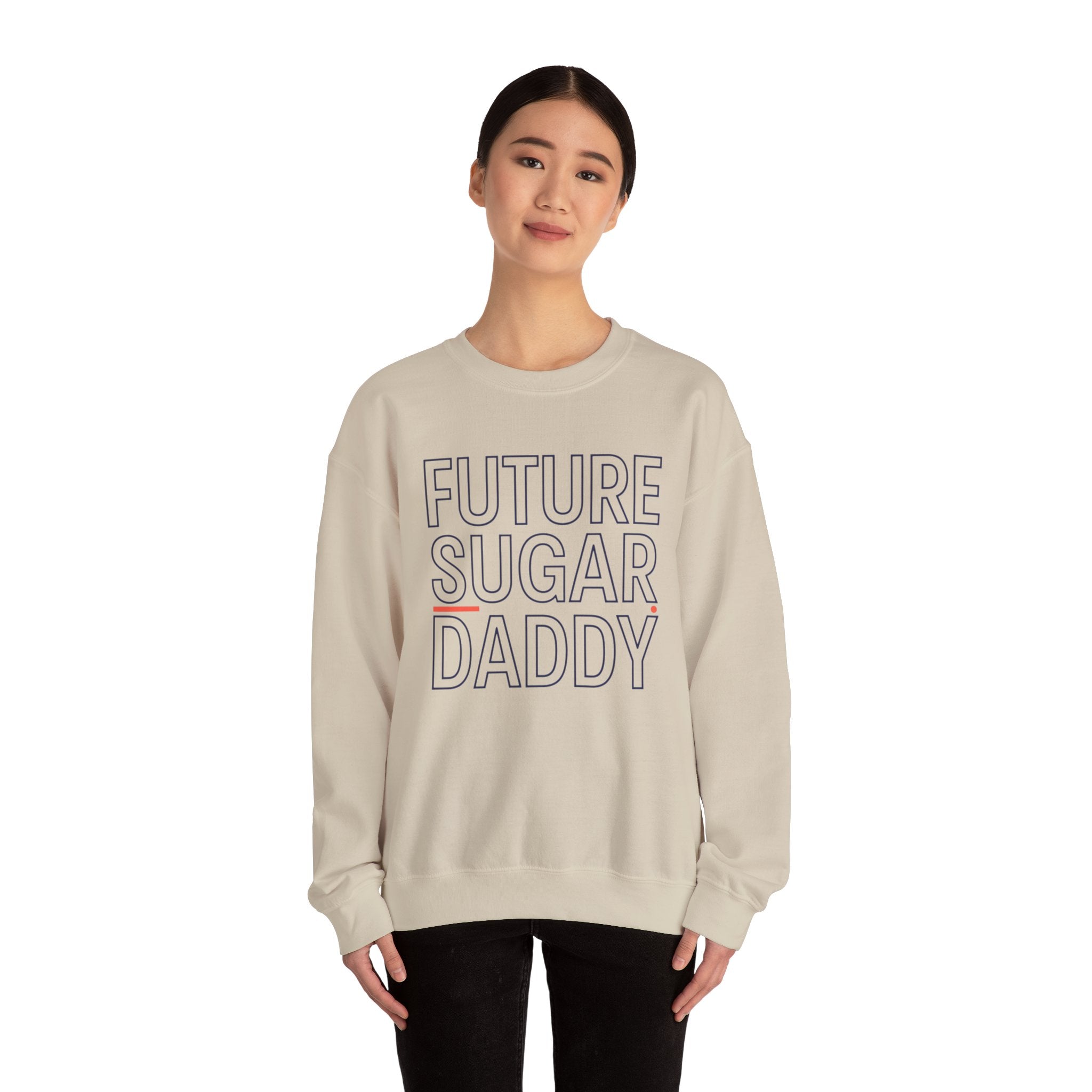 Future Sugar Daddy Crewneck, Outline-Only Type, Hollow Letter Typography