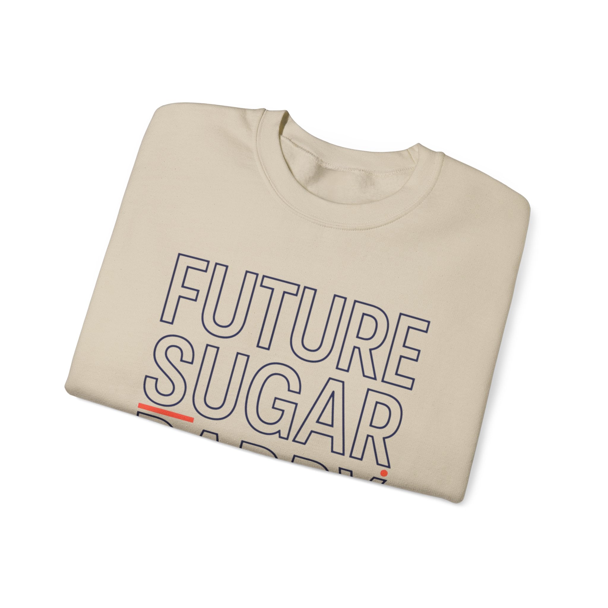 Future Sugar Daddy Crewneck, Outline-Only Type, Hollow Letter Typography