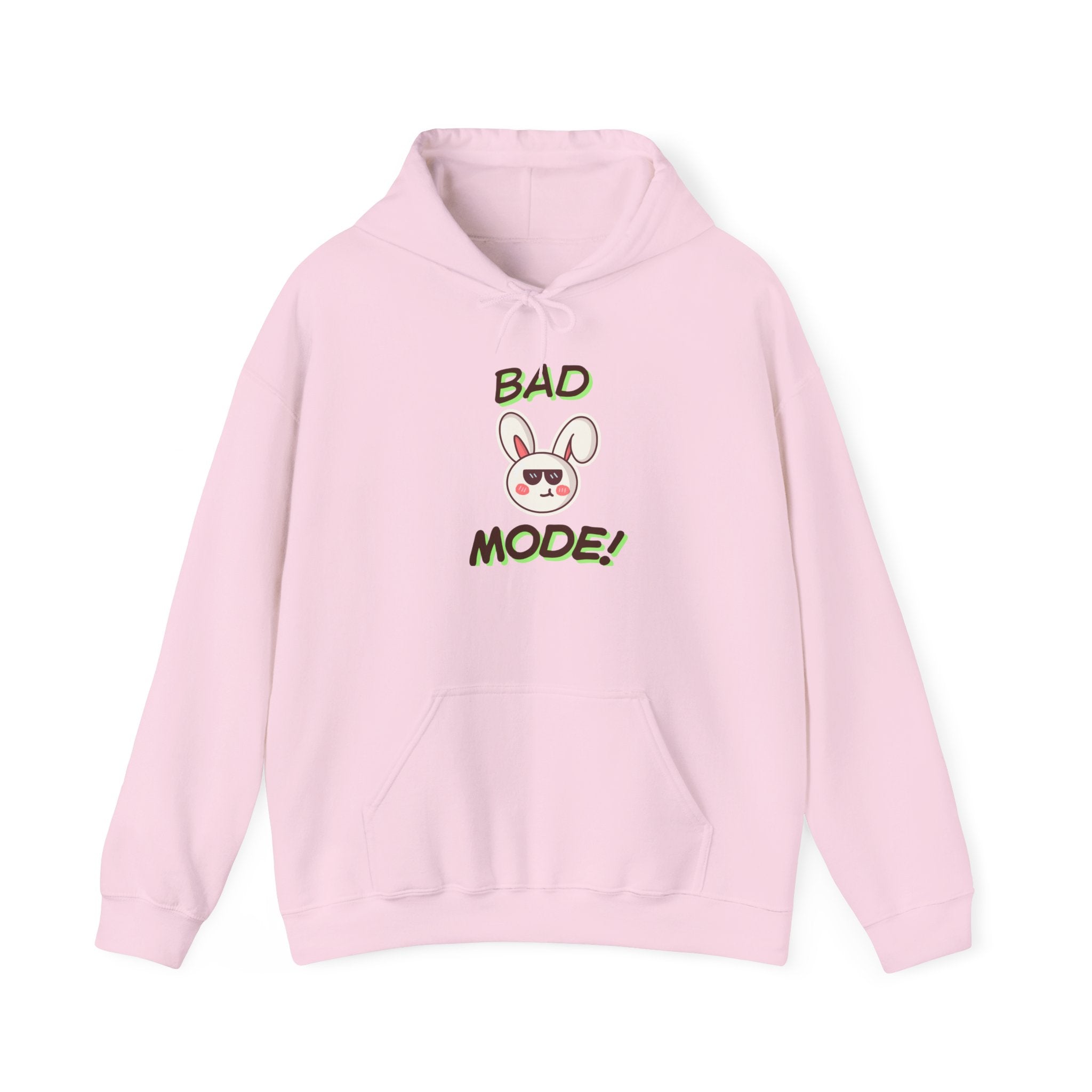 Bad "Bunny" Mode Hoodie — Cute Bunny 'Bad Mode!' Front + 'Scan Me' QR Back