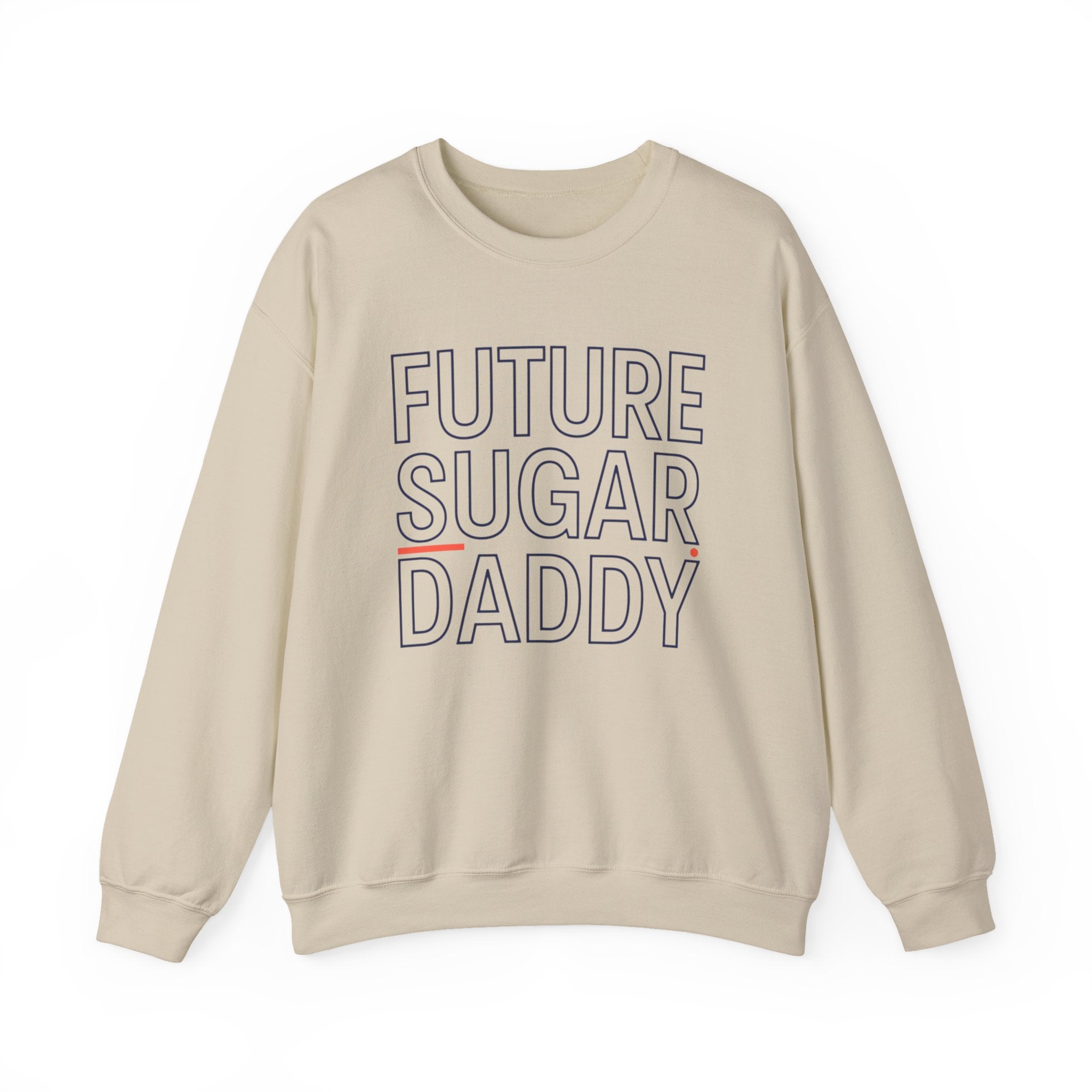 Future Sugar Daddy Crewneck, Outline-Only Type, Hollow Letter Typography