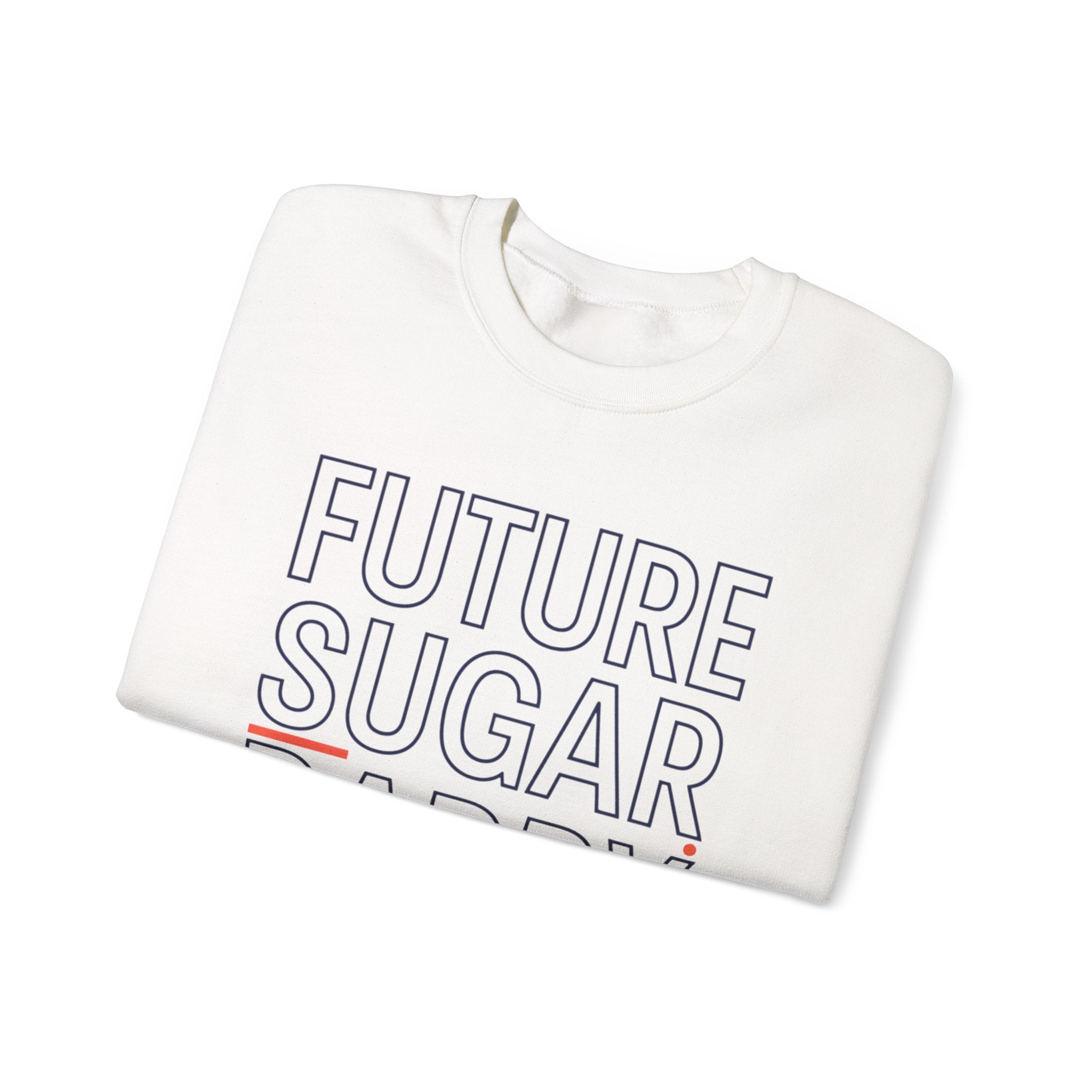 Future Sugar Daddy Crewneck, Outline-Only Type, Hollow Letter Typography