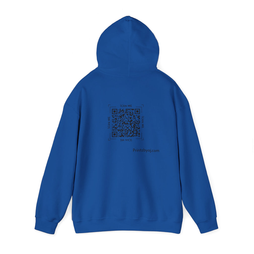 Beast Mode Emoji Hoodie with QR Code Back — Funny Gym Motivation Sweatshirt