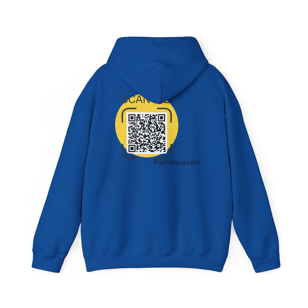 80's Mode Hoodie - Retro 1980s Script Pullover with Back QR Code