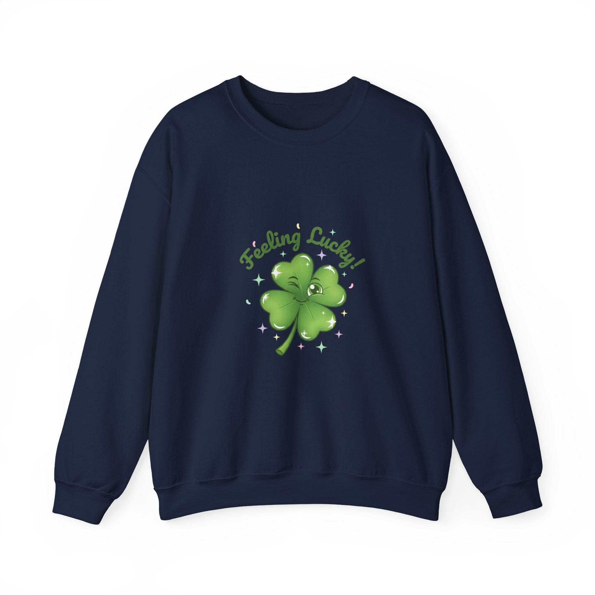 Feeling Lucky Clover Crewneck Sweatshirt | luck energy shirt, green luck design