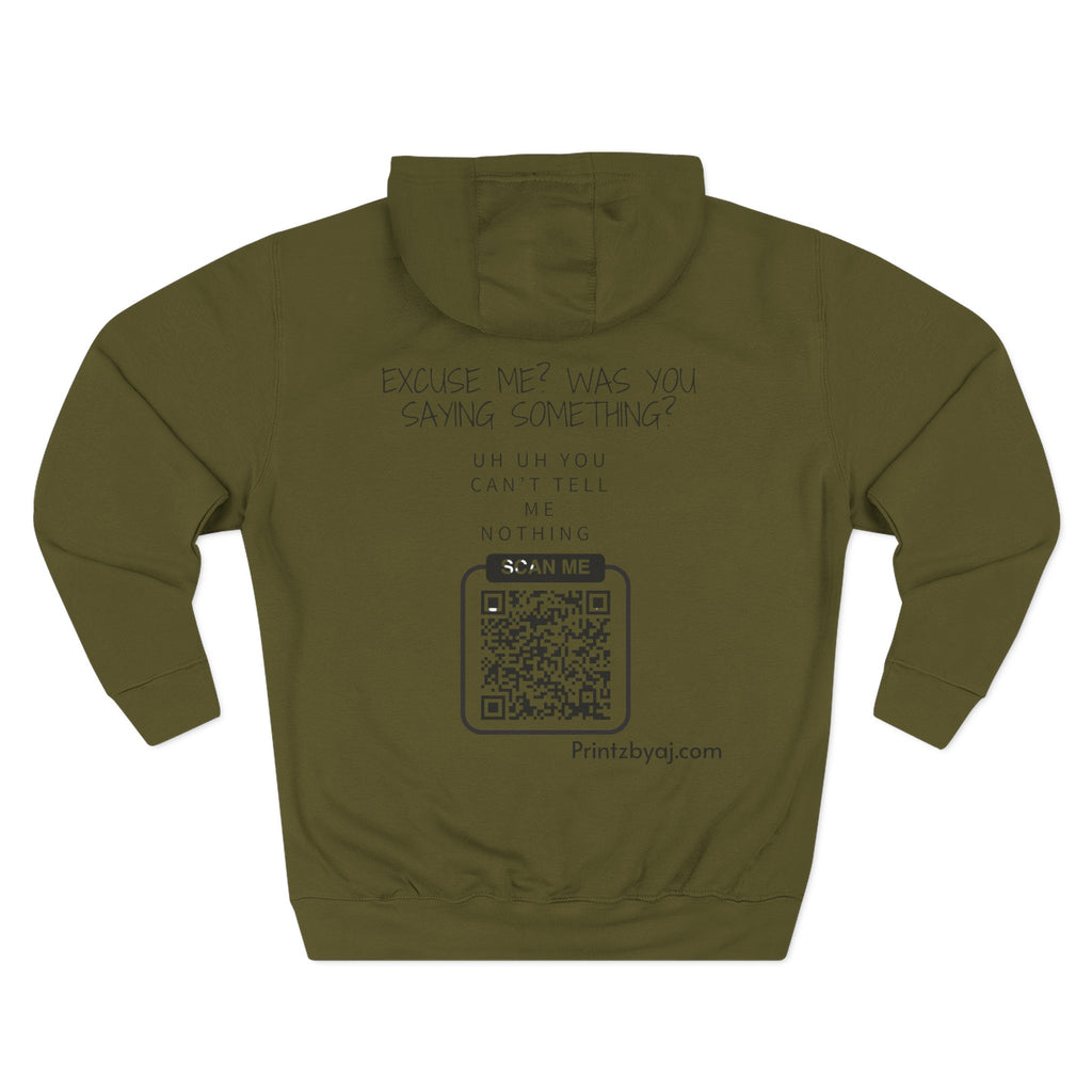 Hoodie — "Excuse Me?" QR Code Graphic Fleece Hoodie