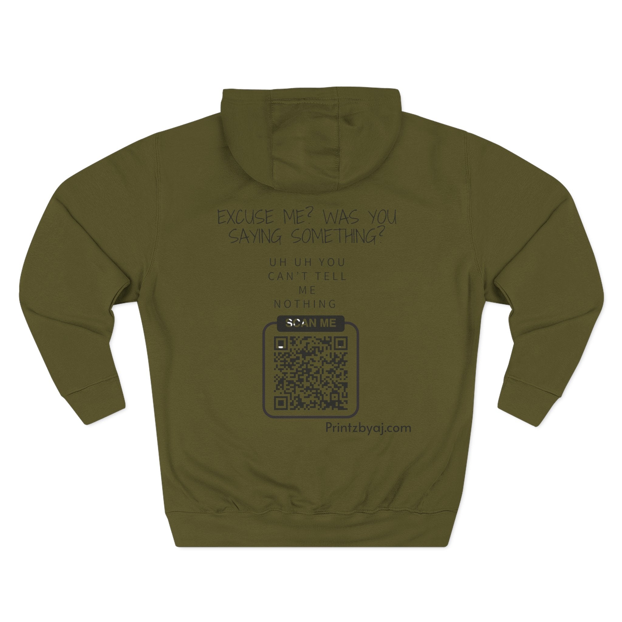 Hoodie — "Excuse Me?" QR Code Graphic Fleece Hoodie