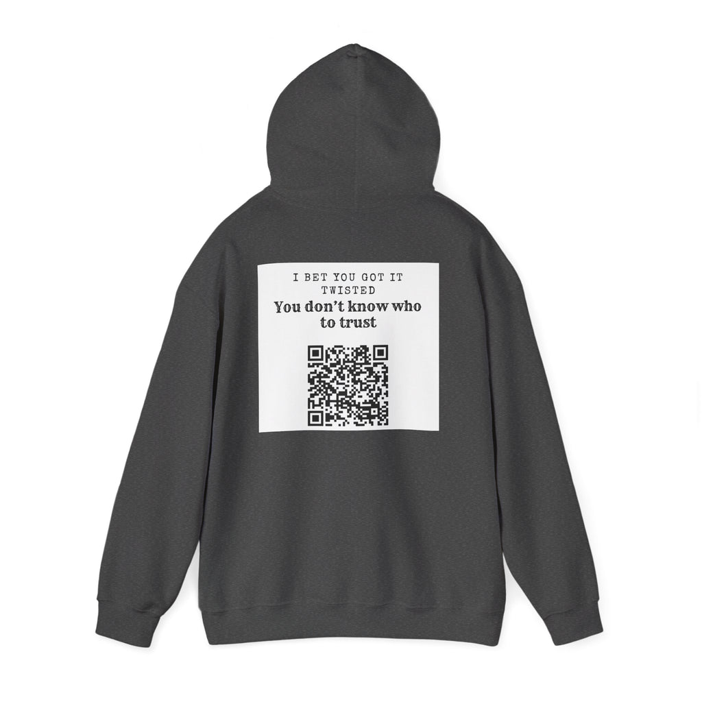 Hoodie — "All Eyez On Me" Angry Emoji Pullover with QR Code Back