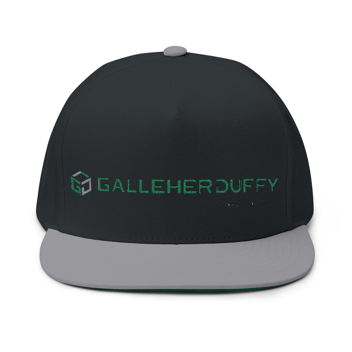 Embroidered Flat Bill Cap — GalleherDuffy Logo Snapback