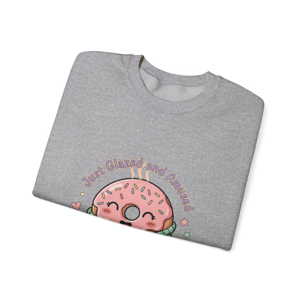 Cozy Donut Illustration Sweatshirt | Food Pun Comfort, Pastel Snack Humor