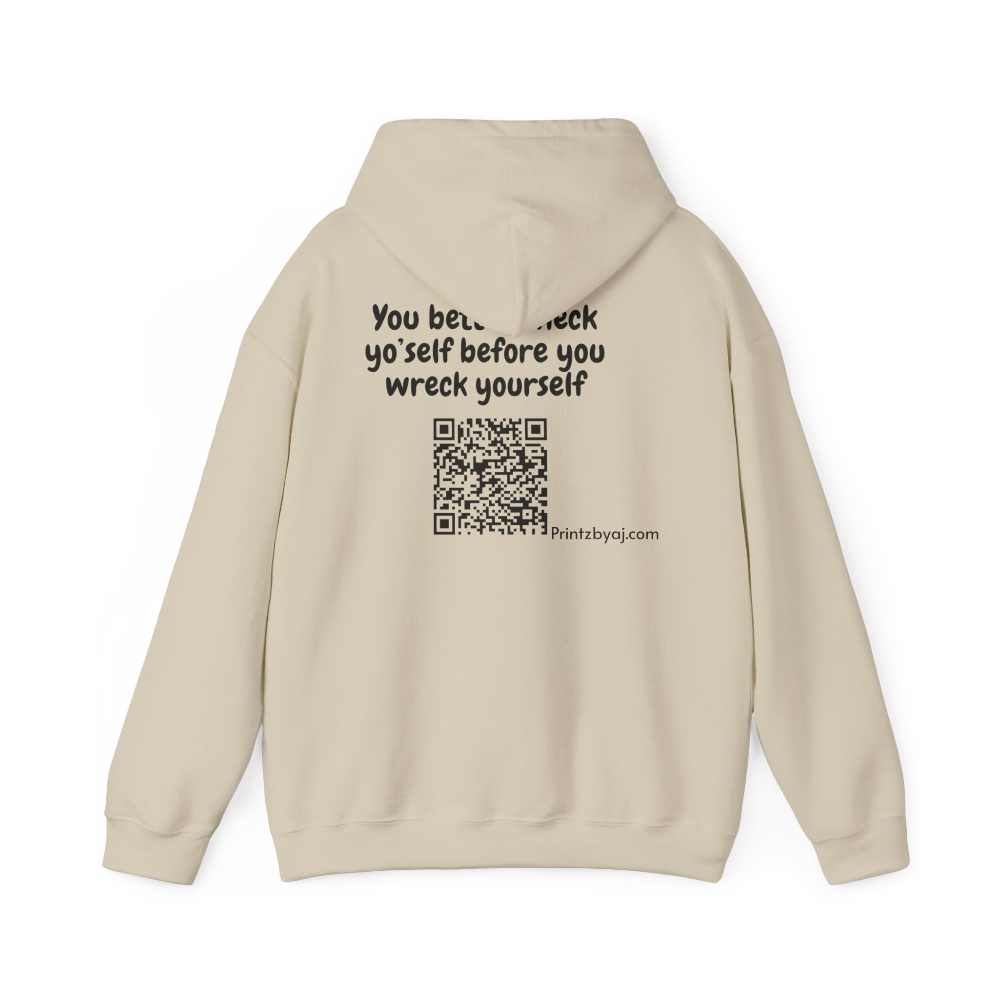 Hoodie — "Check yo' self" Emoji Pullover with QR Code Back