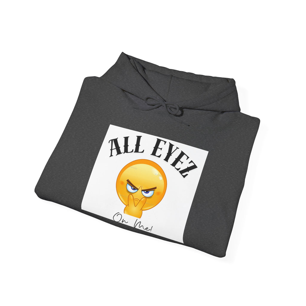 Hoodie — "All Eyez On Me" Angry Emoji Pullover with QR Code Back