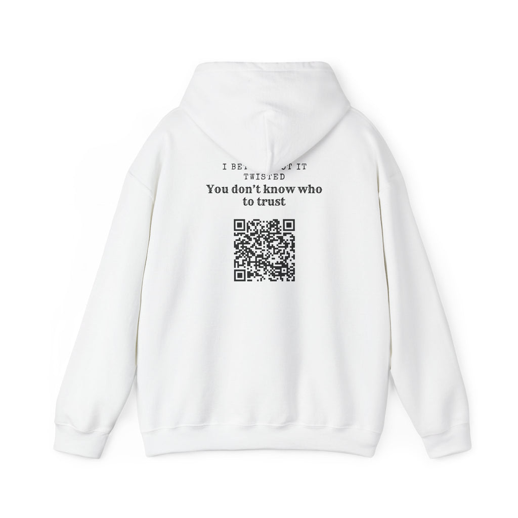 Hoodie — "All Eyez On Me" Angry Emoji Pullover with QR Code Back