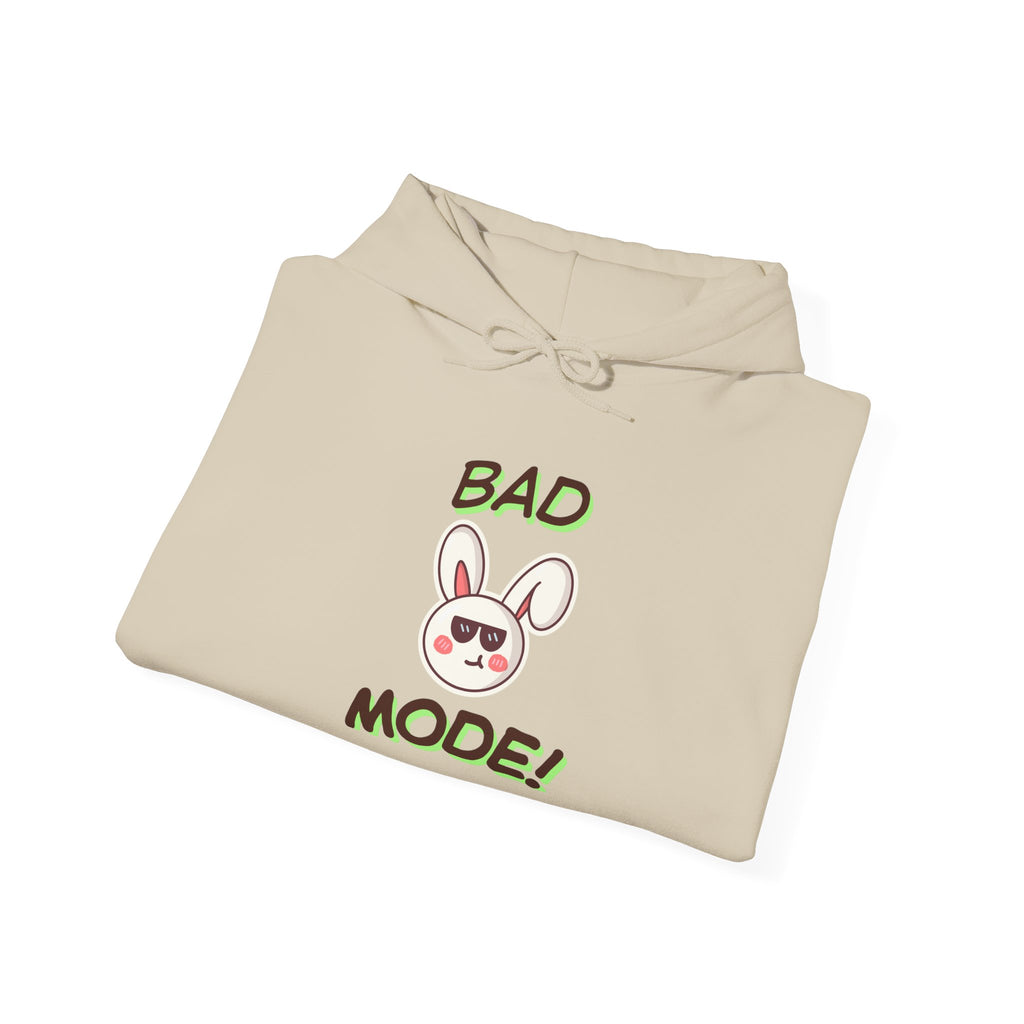 Bad "Bunny" Mode Hoodie — Cute Bunny 'Bad Mode!' Front + 'Scan Me' QR Back