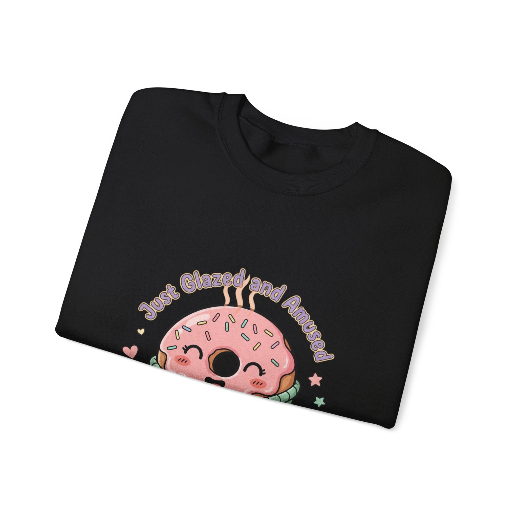 Cozy Donut Illustration Sweatshirt | Food Pun Comfort, Pastel Snack Humor