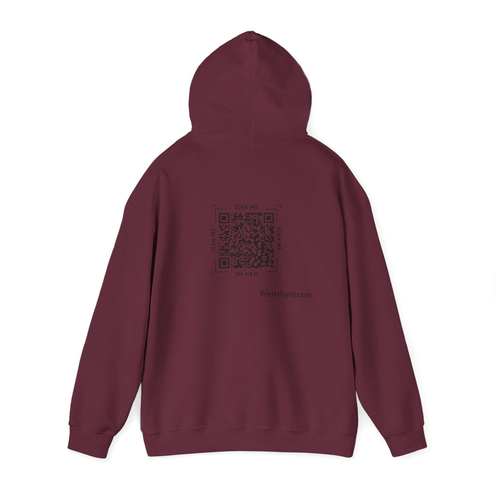 Beast Mode Emoji Hoodie with QR Code Back — Funny Gym Motivation Sweatshirt