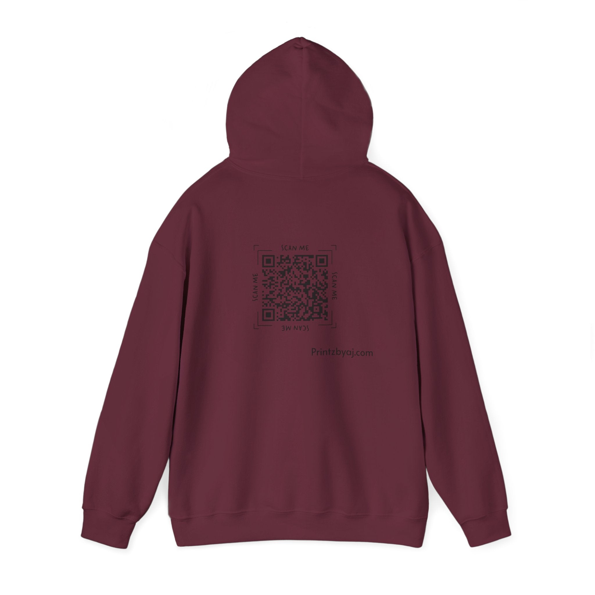 Beast Mode Emoji Hoodie with QR Code Back — Funny Gym Motivation Sweatshirt