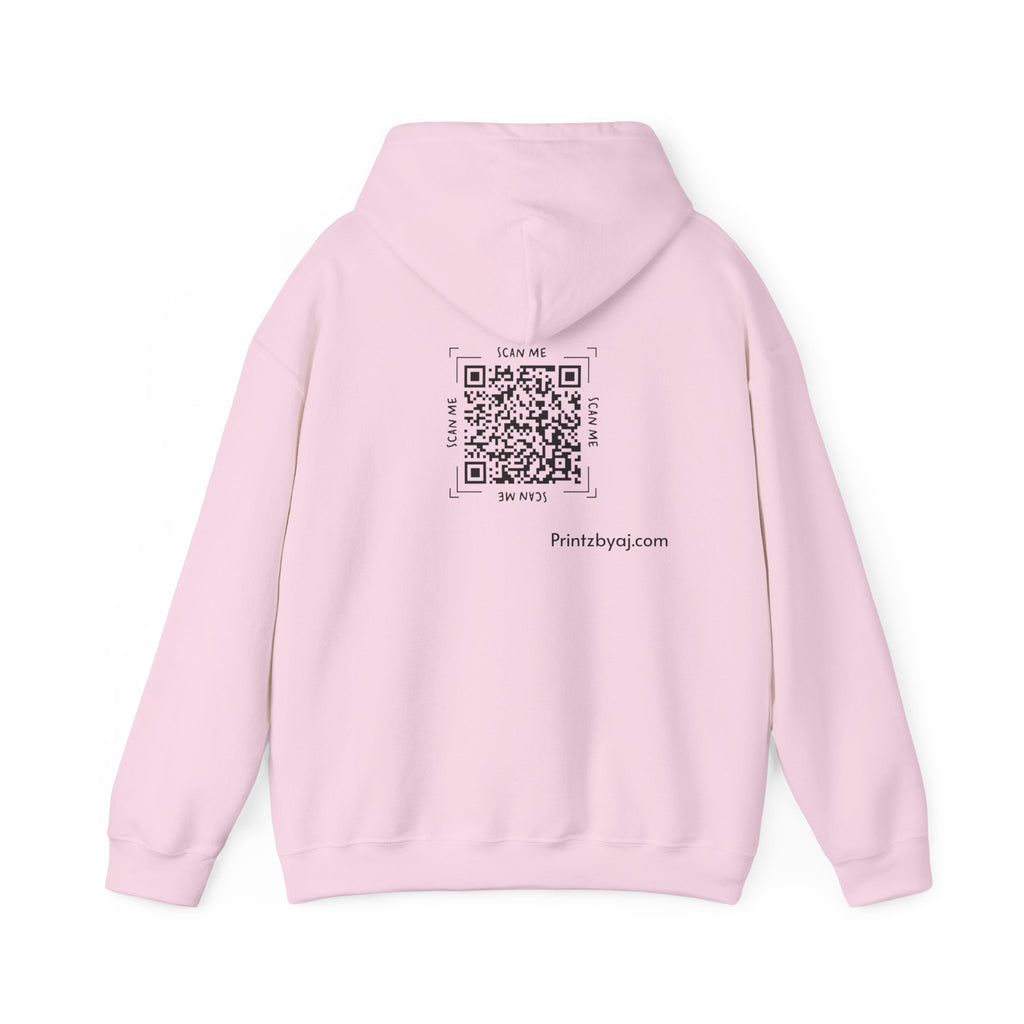 Beast Mode Emoji Hoodie with QR Code Back — Funny Gym Motivation Sweatshirt