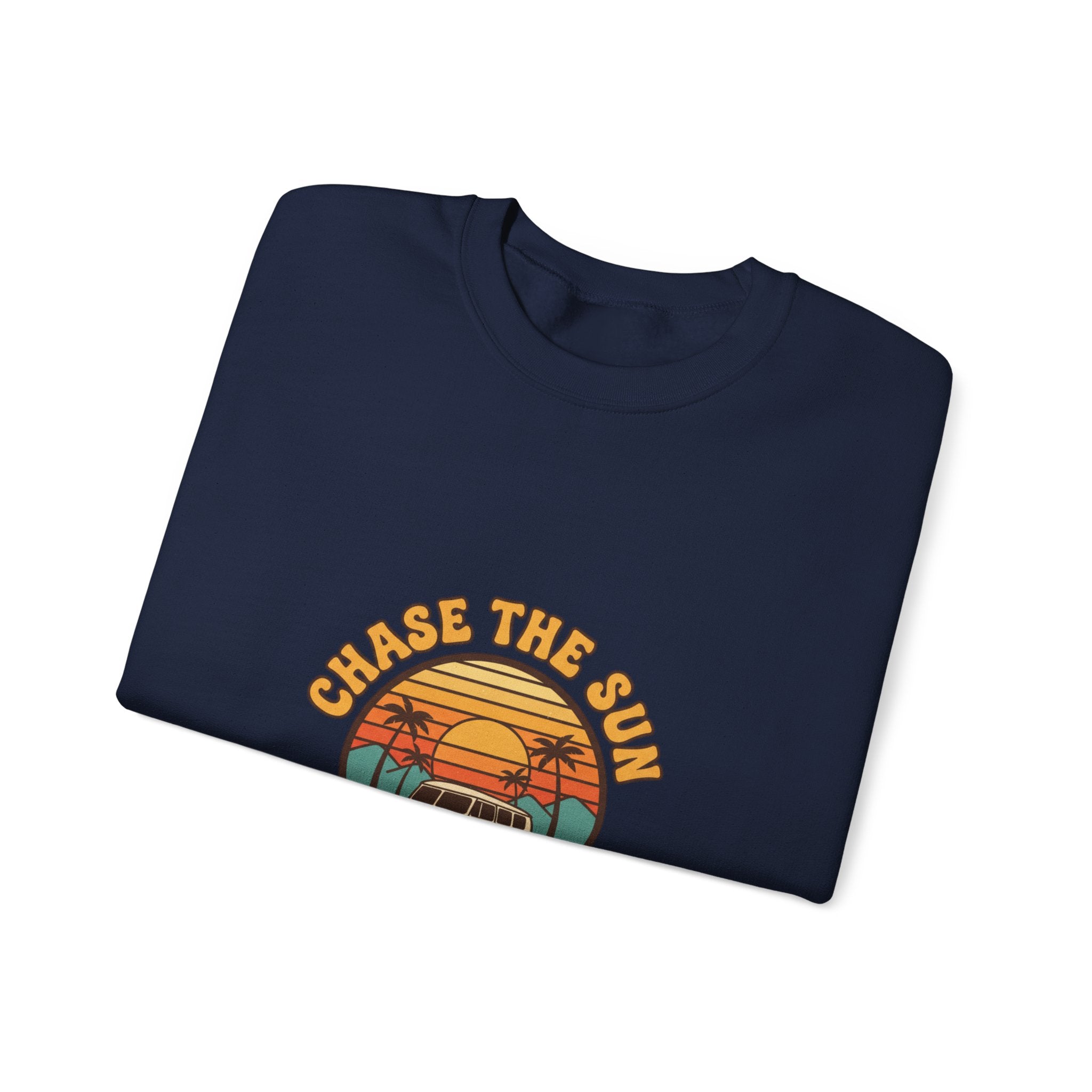 Chase the Sun California Road Trip Sweatshirt | 70s Sunset Vintage Palm Graphic