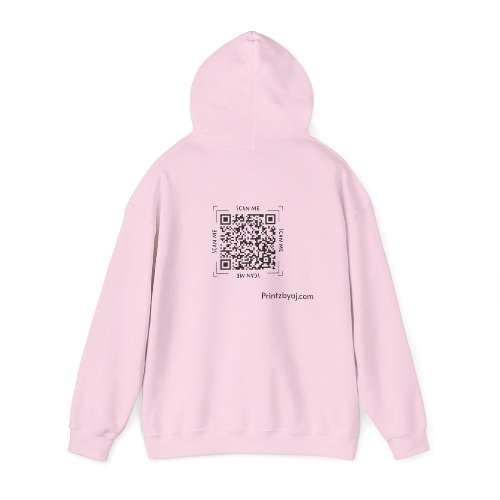 Beast Mode Emoji Hoodie with QR Code Back — Funny Gym Motivation Sweatshirt