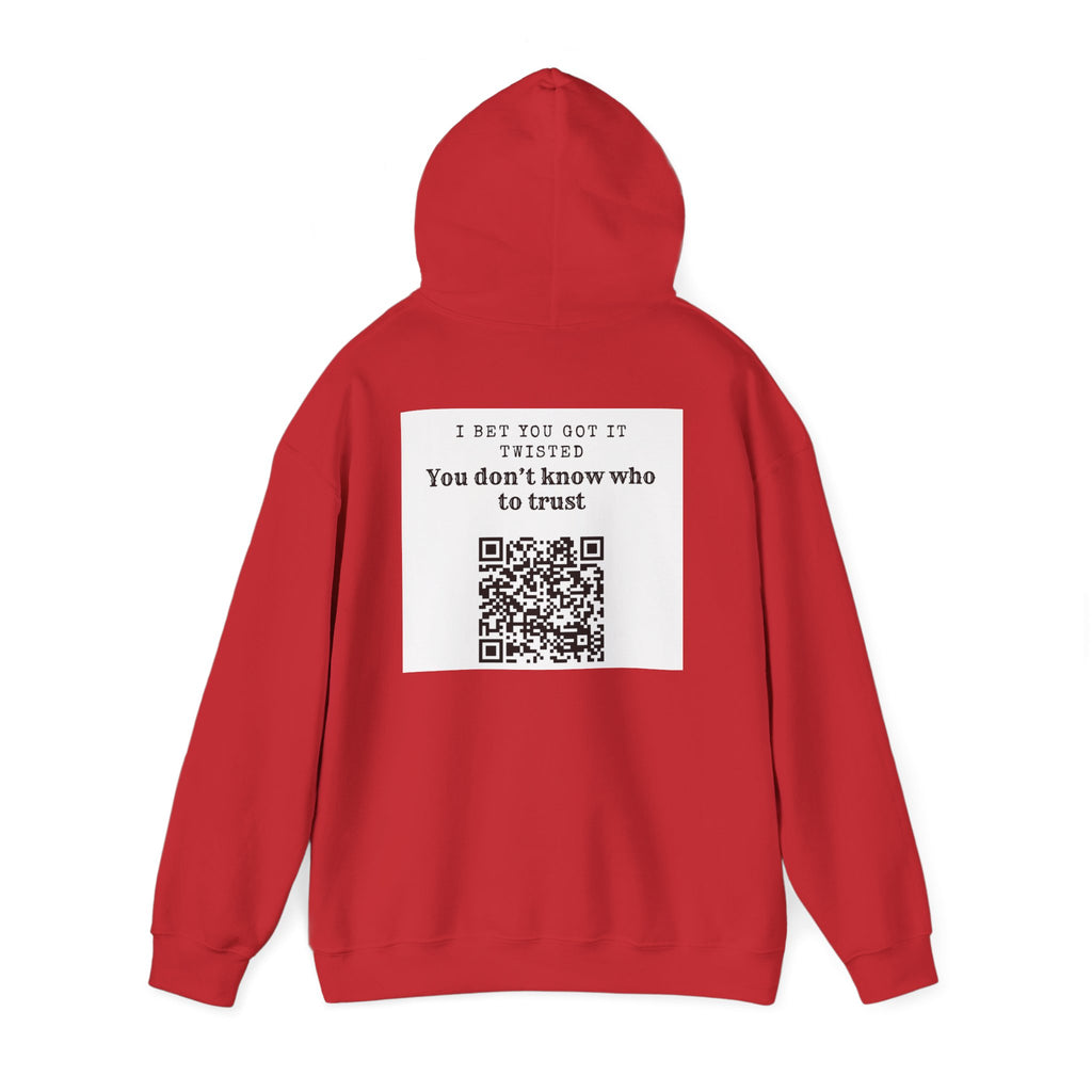 Hoodie — "All Eyez On Me" Angry Emoji Pullover with QR Code Back