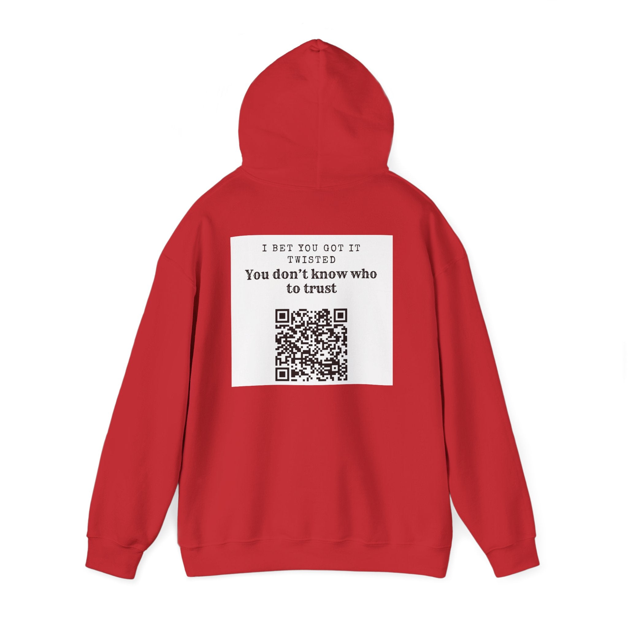 Hoodie — "All Eyez On Me" Angry Emoji Pullover with QR Code Back